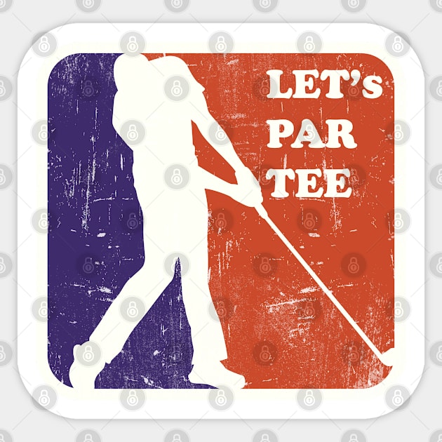 Let's Par Tee -Vintage Retro Golfing Gift Sticker by meowstudio